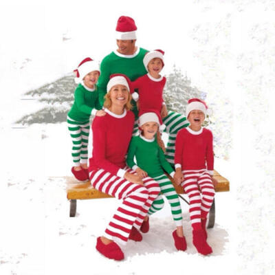 

UK Women Men Matching Family Christmas Sleepwear Stripe Pajamas Xmas Pyjamas Set