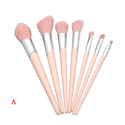 

Toponeto 7 Pcs Bevel Mouth Tube Plastic Handle Powder eye brush makeup brush set