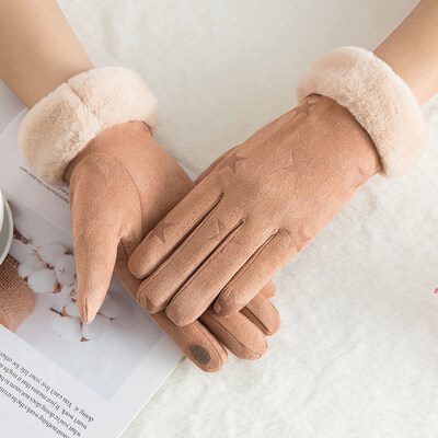 

New Fashion Winter Women Gloves Touch Screen Warm Thick Velvet Lady Full Finger Gloves
