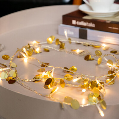 

〖Follure〗Gold Round Led battery Light String Party Decoration Light String