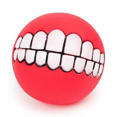 

Pet Dog Ball Teeth Silicon Toy Chew Squeaker Sound