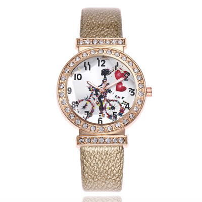 

New womens watch dial with diamond tree belt quartz watch