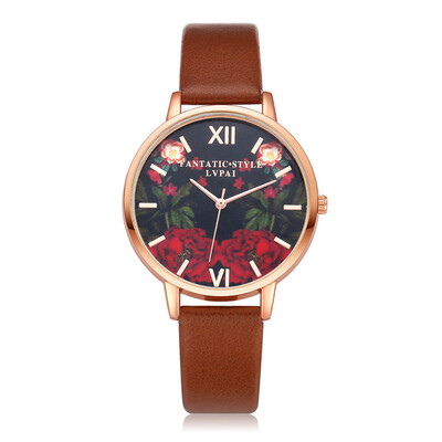 

Lvpai Brand New Rose Gold Roman Numerals Women Watches Brand Luxury Round Fashion Popular Wristwatch Female Quartz Watch 233