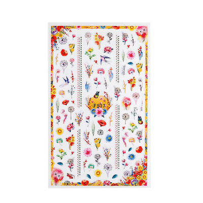 

1 Sheet Nail Art Stickers 3D Flower Decals Slider Wraps Kids Manicure Decor