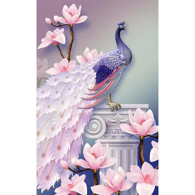 

Magnolia Peacock 5D Diamond Painting Embroidery DIY Cross Stitch Home Decor