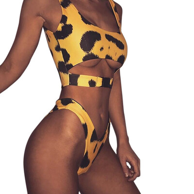 

Saidsome Women Buckle Leopard Bikini Push-Up Padded Swimwear Bathing Swimsuit Beachwear