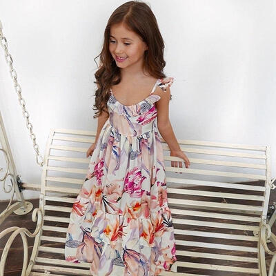

Cute Girl Summer Floral Toddler Baby Girl Dress Sleeveless Tutu Dress Sundress