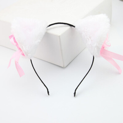 

Halloween Cat Ears Hair Accessories Long Fur Headwear Party Christmas Costume Girls Women Headband Charm