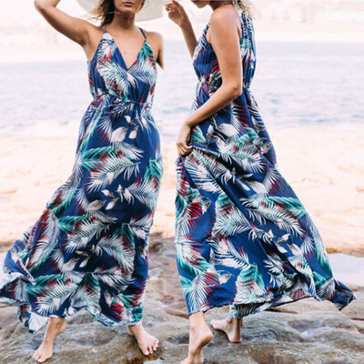 

Women Boho Long Maxi Dress Ladies Cocktail Party Evening Summer Beach Sundress