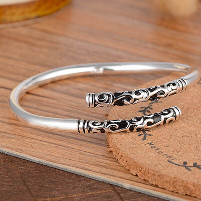 Monkey Kings Ruyi Jingu Bang Bracelet Retro Carved Thai Silver Opening Bracelet