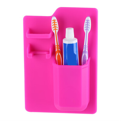 

Bathroom Toothbrush HolderSilicone Toothbrush Toothpaste Razor Holder Bathroom Organizer Storage Rack BasketsToothbrush Holder