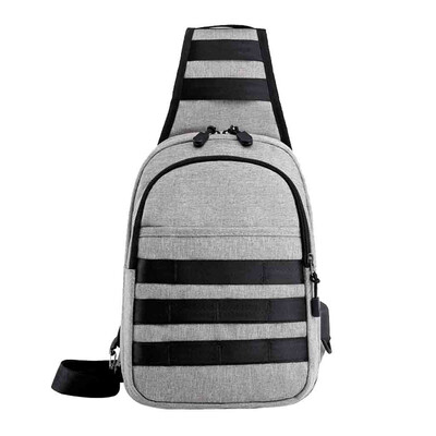 

Tailored Men Anti-Theft USB Bag Chest Bag Oxford Cloth Outdoor Shoulder Bag Messenger Bag