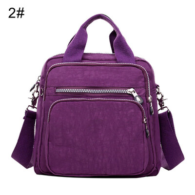 

Women Waterproof Zipper Tote Handbag Nylon Shoulder Bag Outdoor Travel Backpack