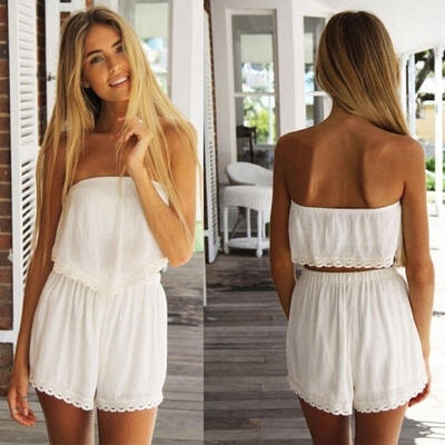 

New Women&39s Summer Off Shoulder Dress Jumpsuit Short Romper Playsuit Clubwear -XL