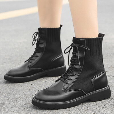 

Rose Womens Ankle Bare Round Toe Lace-Up Bare Boots Square Heel Short Booties