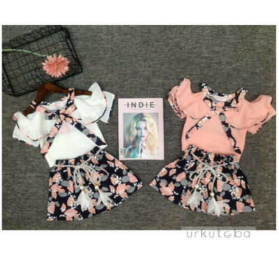 

Toddler Kids Baby Girls Summer Outfits Clothes T-shirt TopsSkirt Dress 2PCS Set