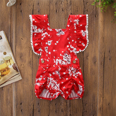 

Newborn Infant Kids Baby Girl Outfit Clothes Floral Printing Romper Jumpsuit Set