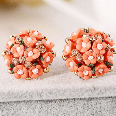 

Rose Earrings 1 Pair New Arrivals Korean Fashion Women Jewelry Multicolor Rose Flower Earrings Cute Ceramic Earrings 1 Pair
