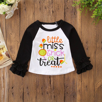 

Toddler Kids Baby Girl Long Sleeve Halloween Print T shirt Tops Clothes Outfit