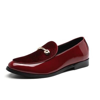 

Leather shoes men&women patent leather one foot casual shoes