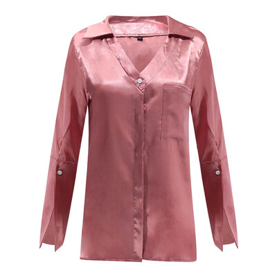 

Fashion Women Tops Bell Long Sleeve Loose Shirt Ladies Casual Blouse Solid Color