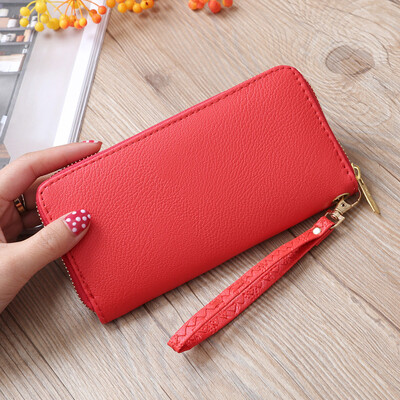 

Tailored Fashion Women Lichee Pattern Road Wallet Coin Bag Purse Phone Bag Black