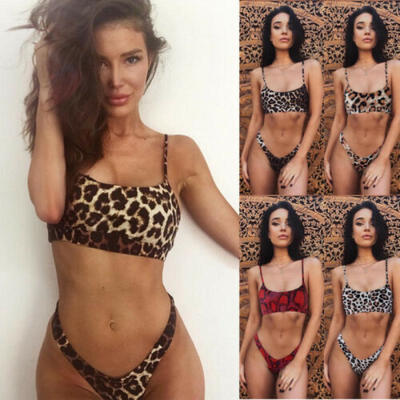 

Women Push-up Padded Bra Leopard Bikini Set Swimsuit Triangle Swimwear Bathing