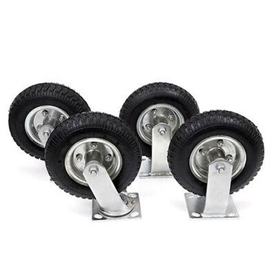 

Ktaxon Heavy Duty 4Pcs 8" Pneumatic Air Tire Wheel 2 Rigid 2 Swivel Cart Caster Hot
