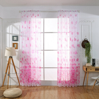 

Polyester Bright Flower Pattern Vines Leaves Tulle Door Window Curtains Drape Panel Sheer Scarf Valances Senior