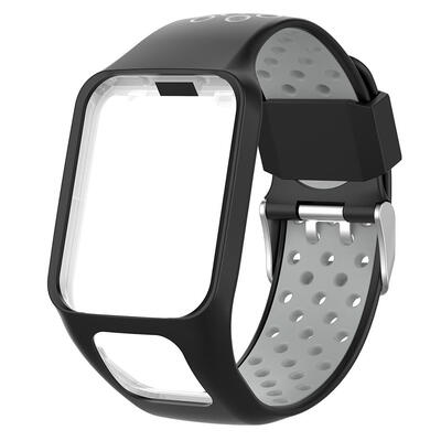 

Silicone Watchband Wrist Band Bracelet Strap wCase for TomTom Series 2 3