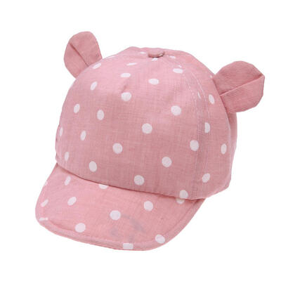 

Cute Dot Baby Caps Girl Boys Summer Soft Brim Infant Sun Ear Embroidery Hat
