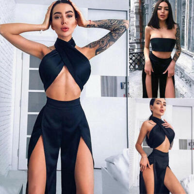 

Women 2 Pieces Bodycon Crop TopShorts Jumpsuit Romper Summer Set Outfits