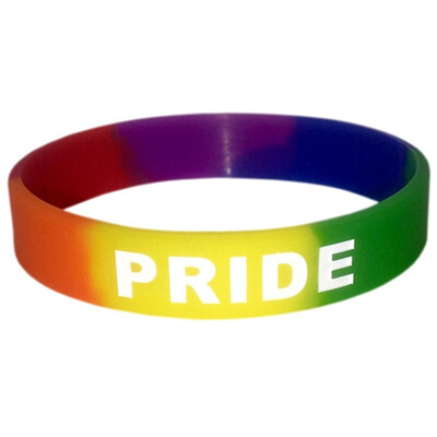 

1 Pcs LGBT Rainbow Pride Silicone Bracelet Adult Size Support LGBTQ Cause