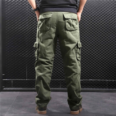 SQSI mens summer trousers loose casual pants loose tight waist multi-pocket pants thin section 4884