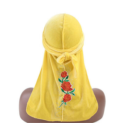 

Unisex Men Women Velvet Breathable Bandana Cap Turban Hats Durag Headwear Scarf