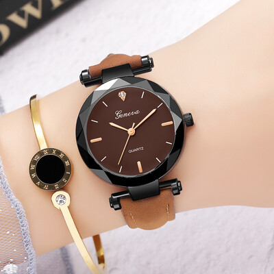 

New Fashion Geneva Brand Simple Rhinestone Watches Women ladies casual dress quartz wristwatch reloj mujer 533