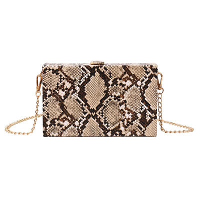 

Snake Print Shoulder Handbags Leather Women Chain Box Bags Crossbody Packs