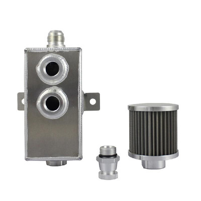 

1L Oil Catch Can Reservoir Tank with Breather Filter Baffled Reservoir Tank