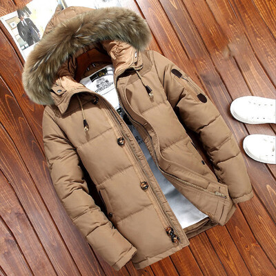 

Men Autumn Winter Outwear Tops Long Sleeve Warm Button Down Jacket Hooded Coat