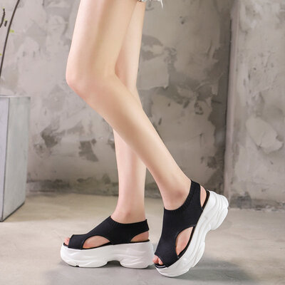 

Sports sandals woman summer Korean version of the fish mouth breathable muffin thick bottom fashion casual sandals