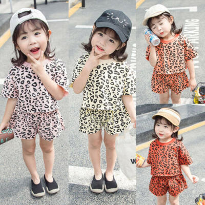 

UK Toddler Baby Girls Outfit Short Sleeve Cotton T-shirt TopsPants Clothes Set
