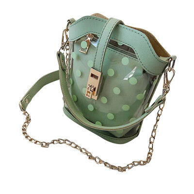 

Tailored 2019 New Chain Shoulder Bag Fashion Portable Messenger Transparent Bucket Bag