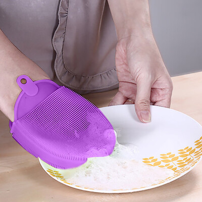 

Toponeto Silicone Dish Washing Sponge Scrubber Kitchen Cleaning Antibacterial Tool