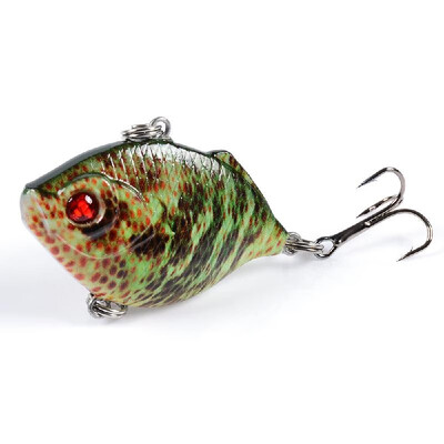 

Mini VIB Fishing Lures with Treble Hooks 3D Eyes Lifelike Fishing Bait Artificial Hard Bait Lure