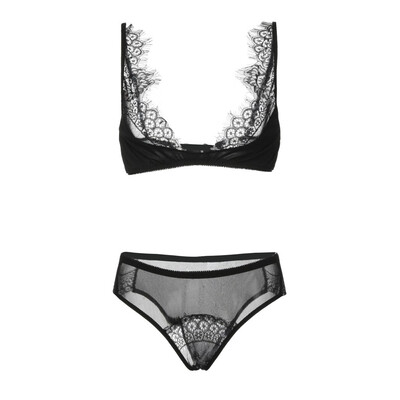 

Toponeto 2-Pc Women Sissly Lace Sexy Deep V Lingerie Straps Bra&Panty Set Babydoll