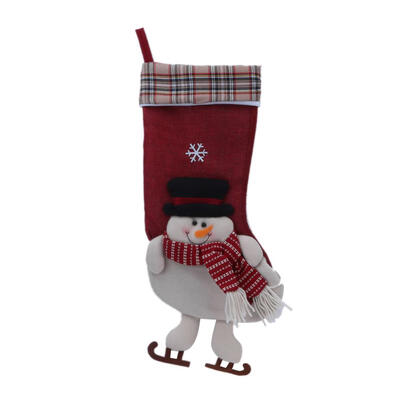 

Grid Christmas Stockings Gift Bag Home Trees Hanging Pendant Ornament Decor