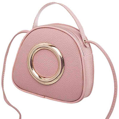 

Fashion Women Faux Leather Circular Ring Zipper Purse Crossbody Shoulder Bag