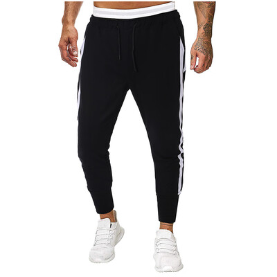 

Gobestart Men Splicing Pure Color Overalls Casual Pocket Sport Work Casual Trouser Pants