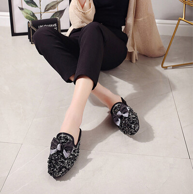 

Rose Slippers Womens Spring Low Heel Half Slippers Womens Shoes Lazy Shoes