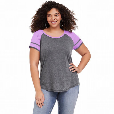 

Large size T-shirt womens color round neck short-sleeved shirt